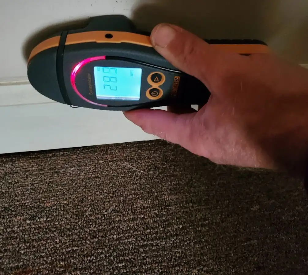 Moisture detection at baseboard during Mold Inspection & Testing in Baldwinsville